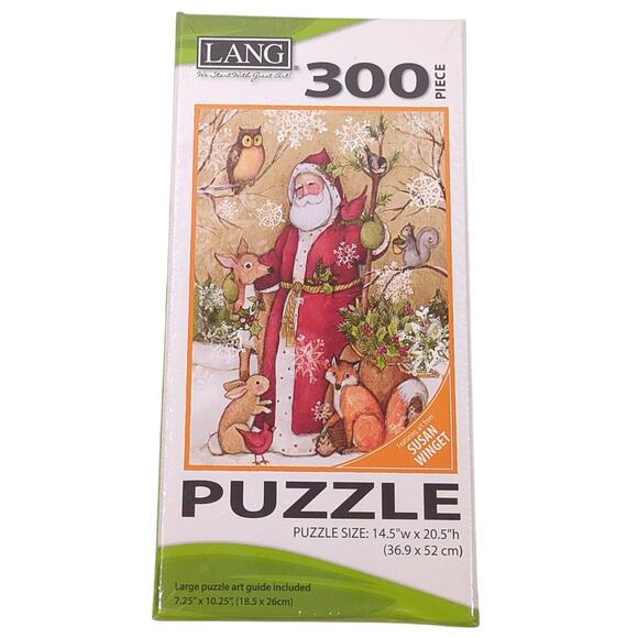 Lang 300 Pc Jigsaw Puzzle Woodland Animals Santa Claus Christmas New Sealed - Picture 1 of 2